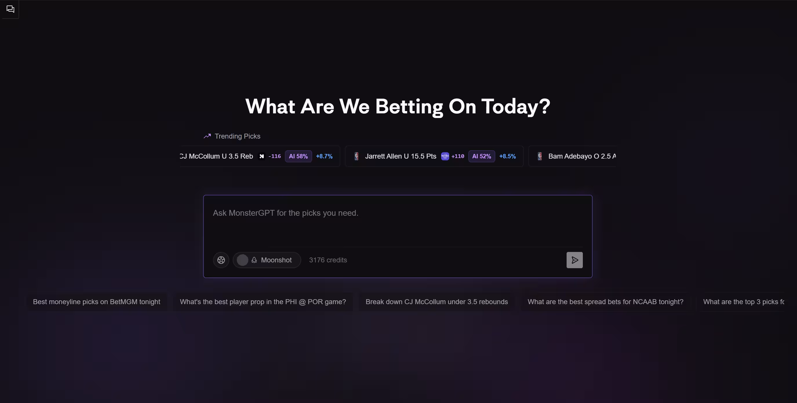 MonsterGPT analyzing real-time odds across sportsbooks